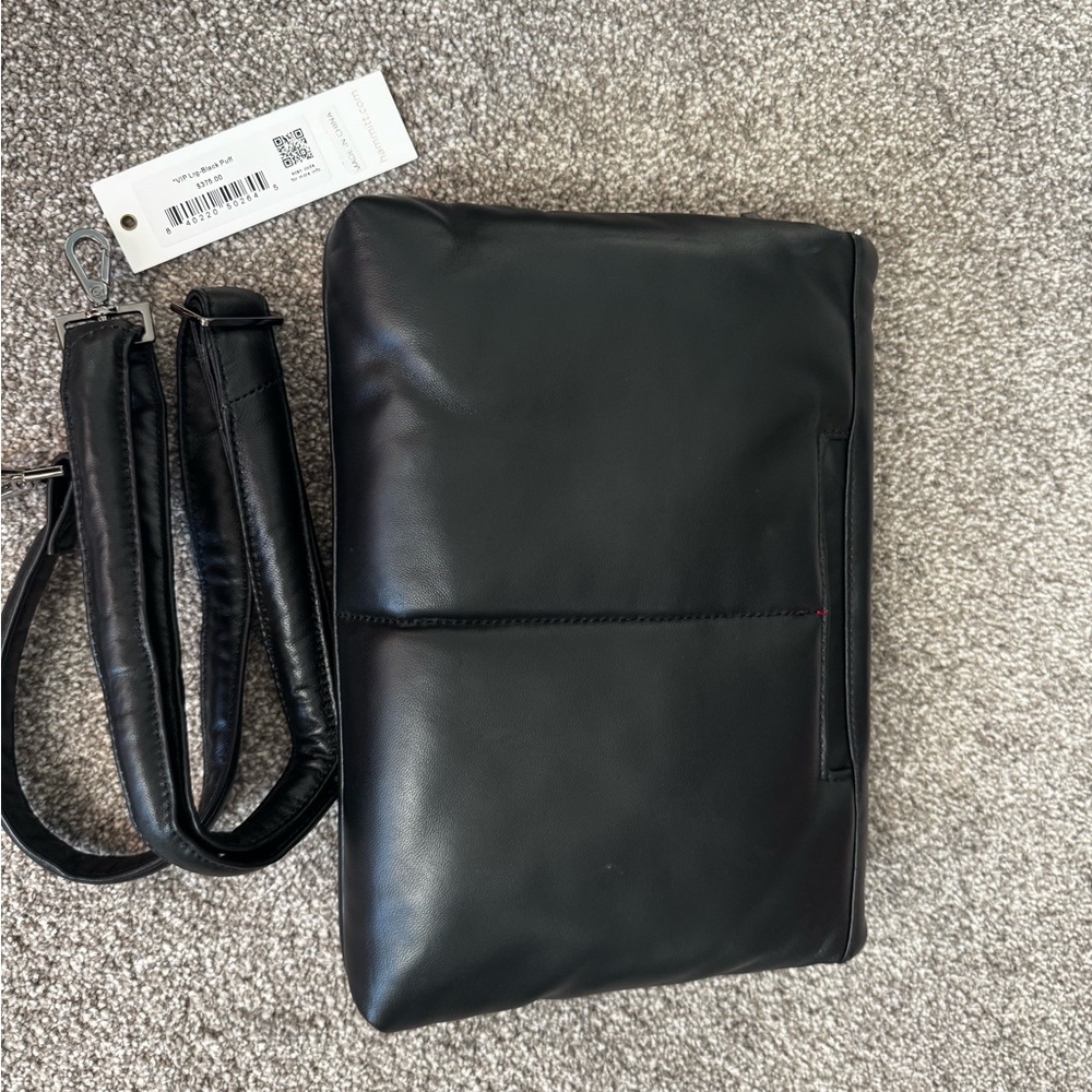 Black Leather Puff VIP large